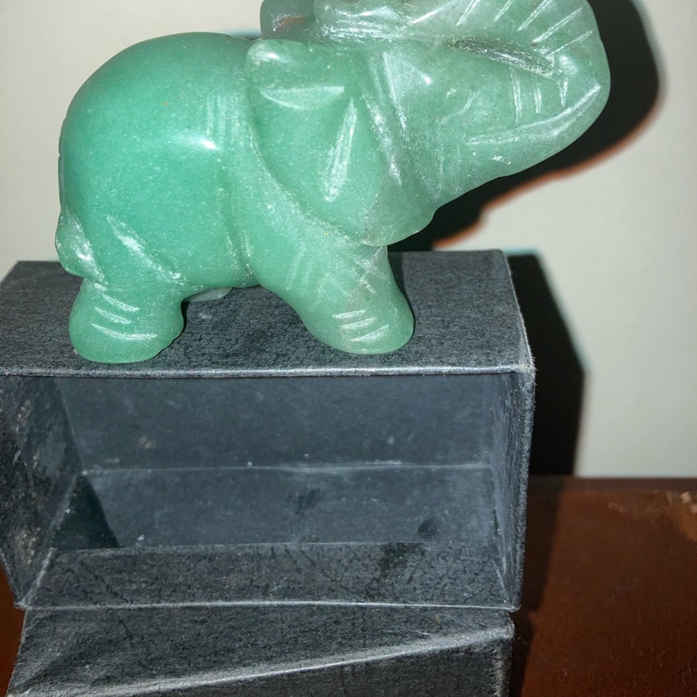 Antique engraved jade lucky elephant